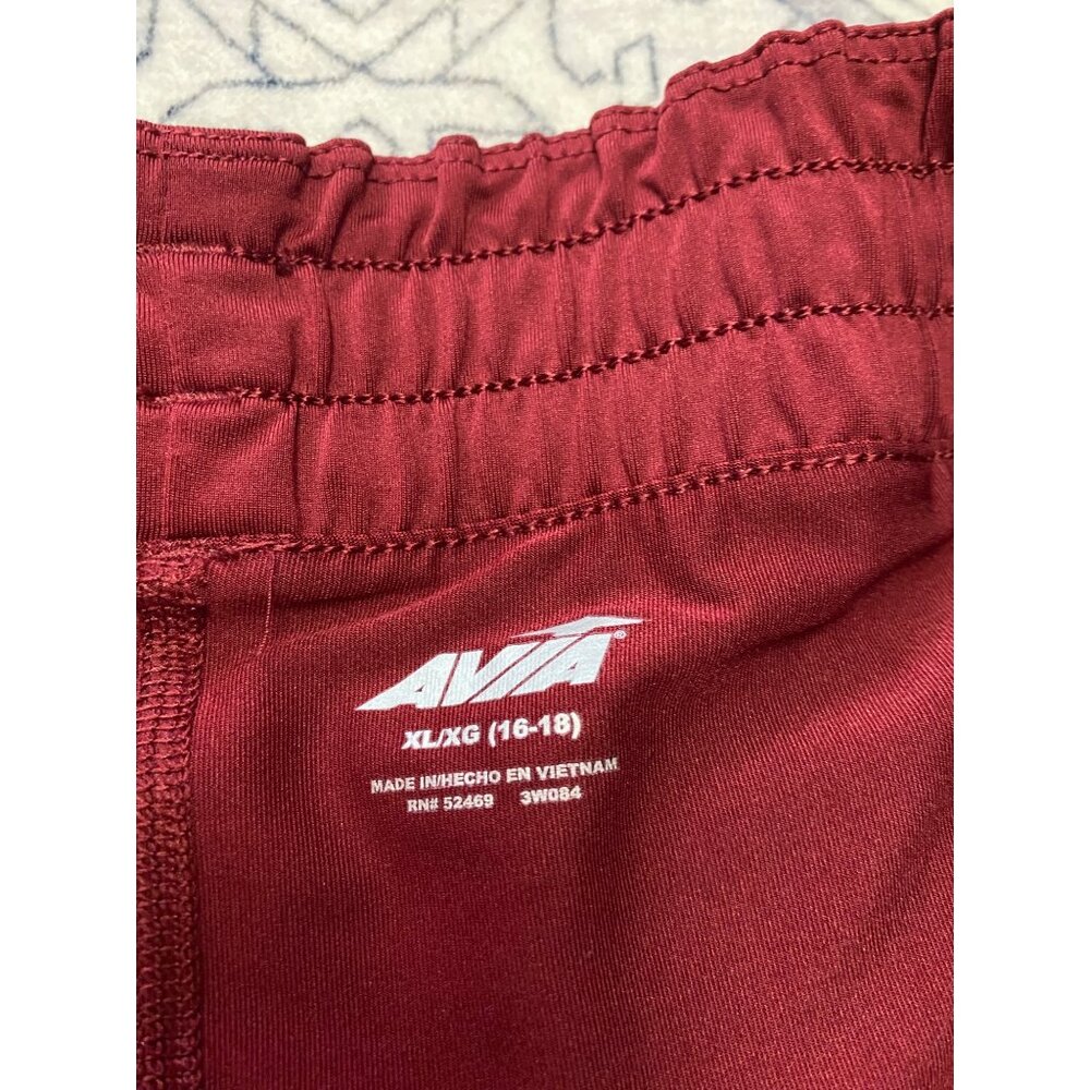 Maroon Avia Womens Athletic Shorts XL Built-In Liner Shorts Stretch Activewear - Picture 3 of 5